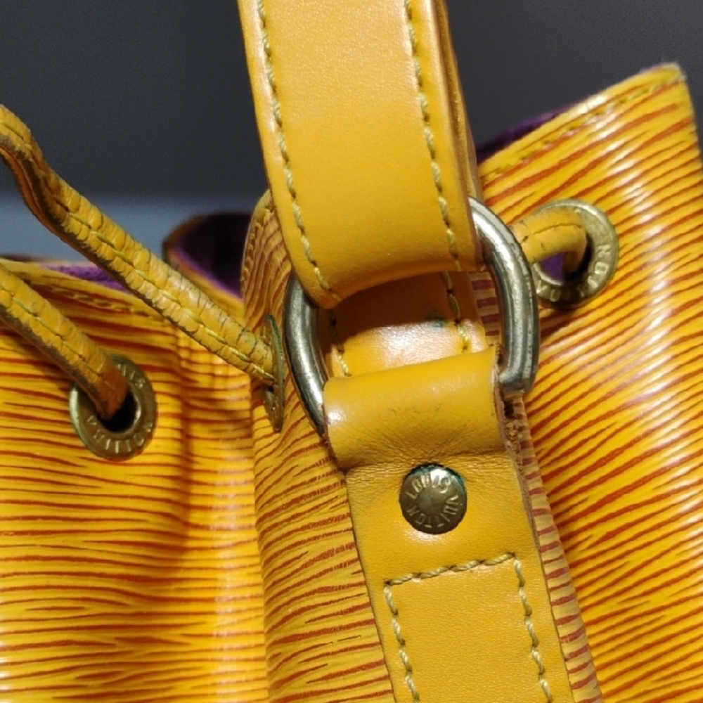 SALE! Auth Louis Vuitton Mustard Yellow Epi Leather Bucket/Shoulder Bag W/DB - Picture 14 of 16